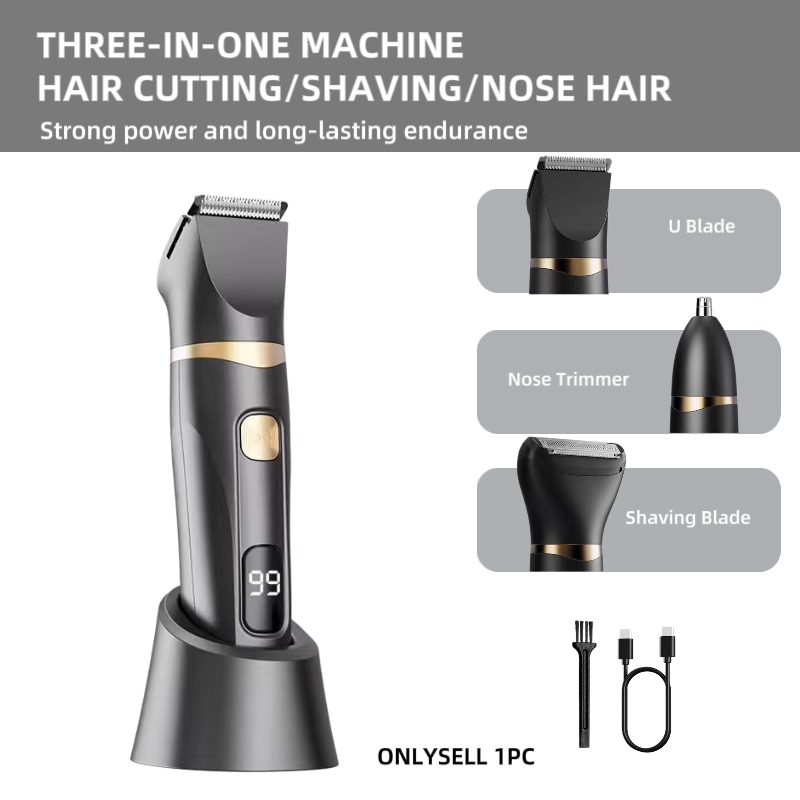 Mens Grooming Kit Gift Set - 3종 가정용 전기 그루밍 세트, 헤어