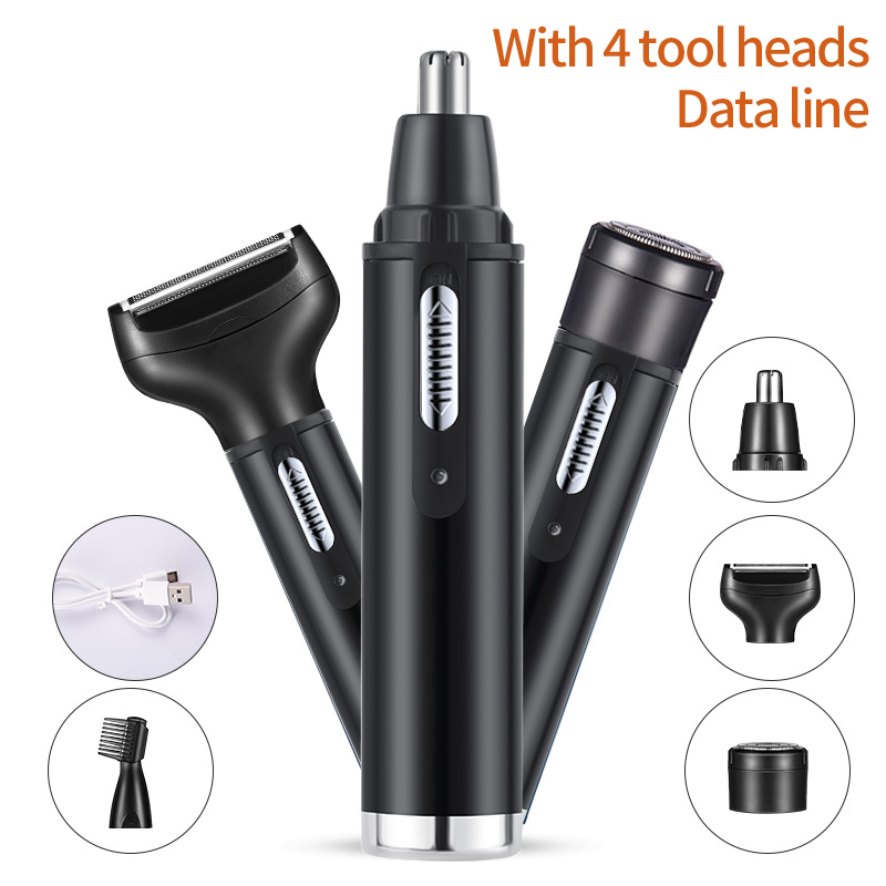 Men'S Grooming Haircut - 남성용 무통증 충전식 눈썹/귀/코털/수염 트리머 4