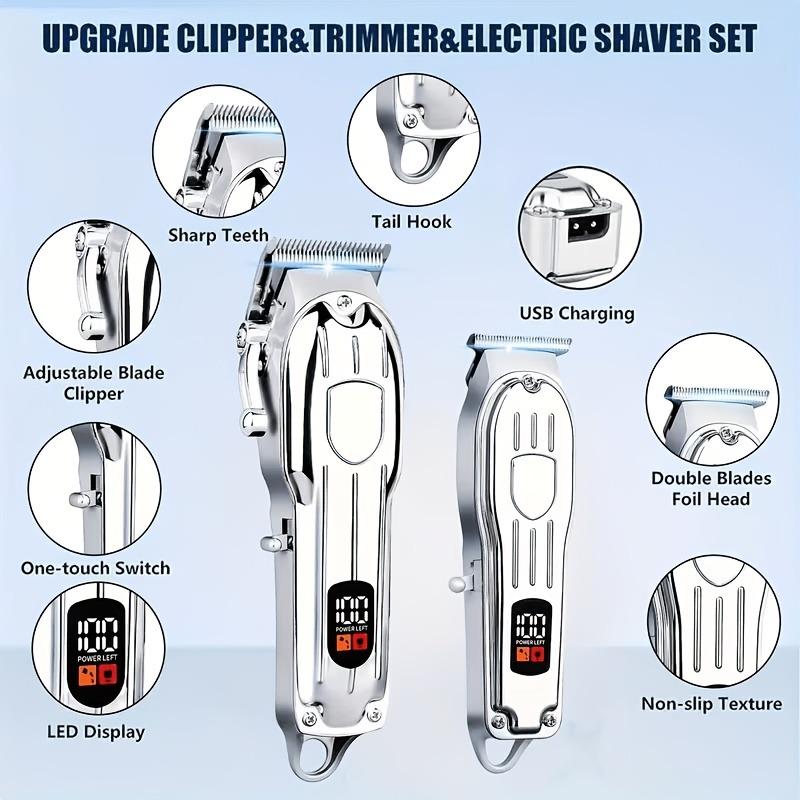 USB 충전식 헤어 클리퍼 세트 — 남성용 무선 다기능 - Mens Grooming Kit Gift Set 리뷰 및 가격