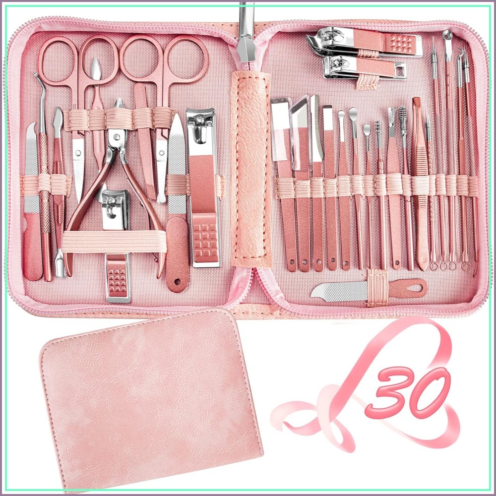 30-in-1 전문가용 매니큐어 세트 - 가죽 케이스가 - Men'S Grooming Products Kit 리뷰 및 가격