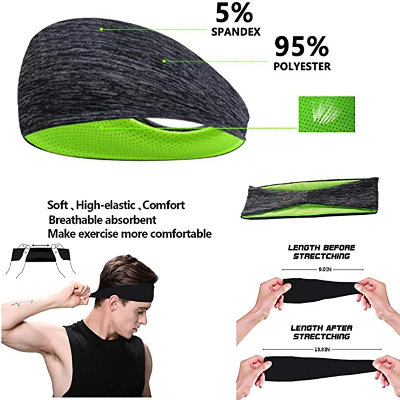 남성 여성을위한 3PCS Sweatband 탄성 스포츠 - Men'S Grooming Tape 리뷰 및 가격
