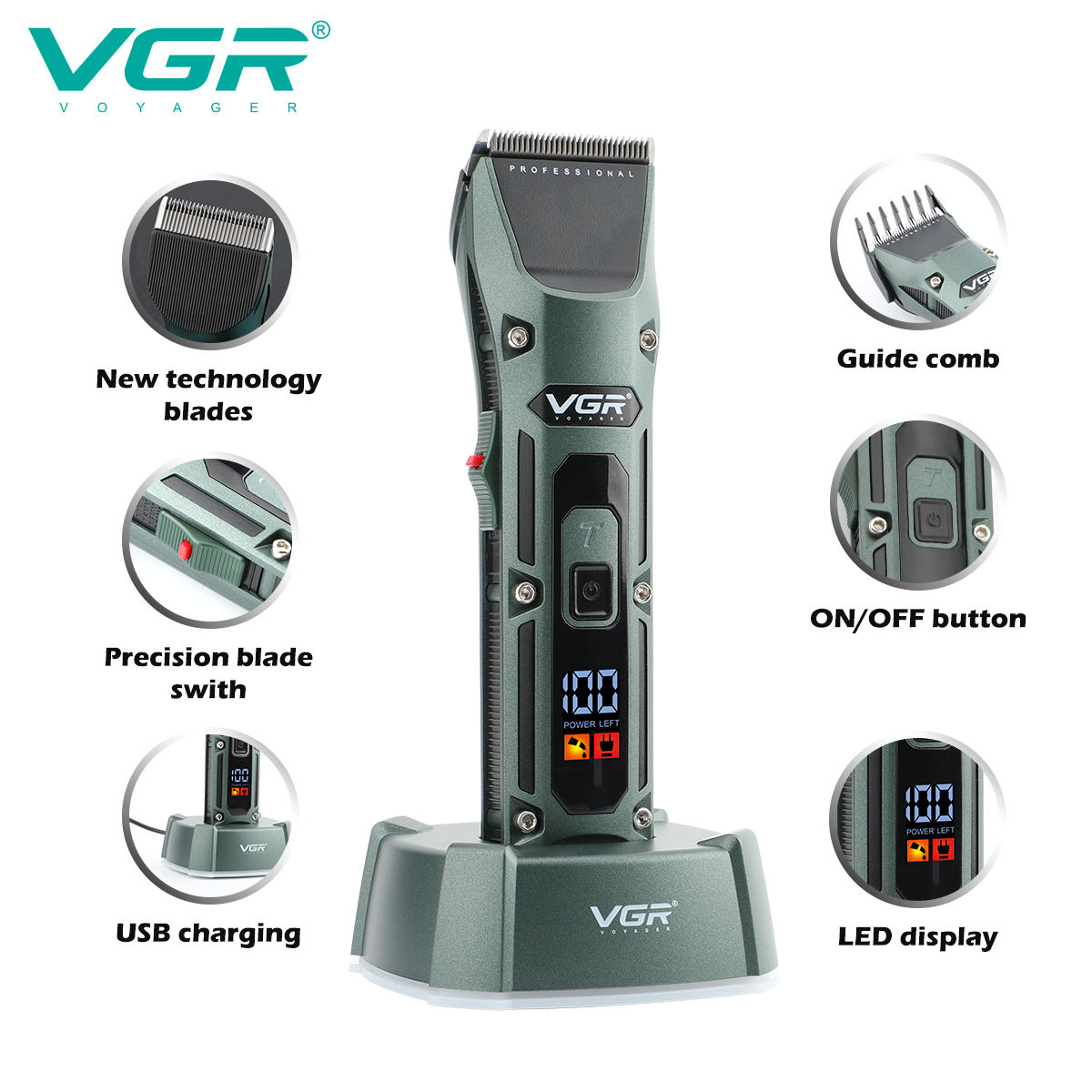 VGR V-696 새로운 금속 인기 살롱 이발사 헤어  - Men'S Grooming Haircut 리뷰 및 가격
